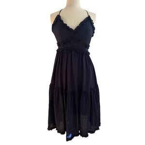 Francesca's Navy Ruffle Sundress Size Medium